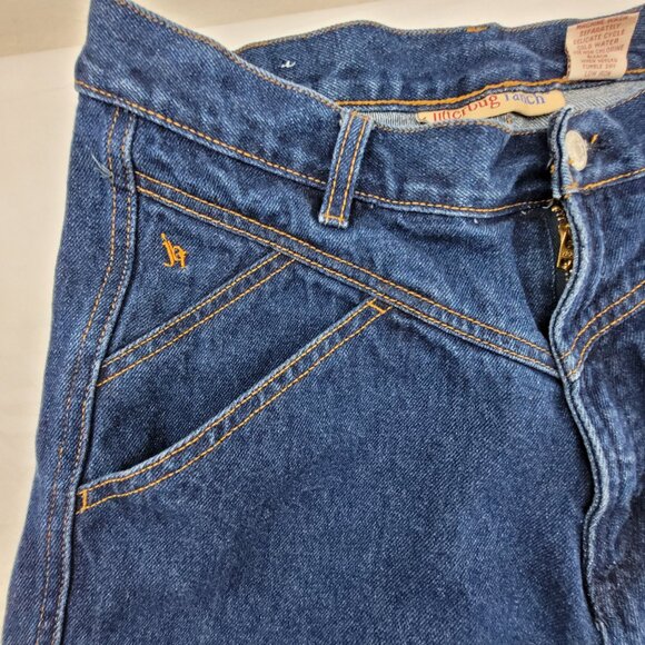 Vintage Western Bareback Jeans V-Yoke Slash Pockets Blue Jitterbug Ranch 29x32.5 - Picture 3 of 16